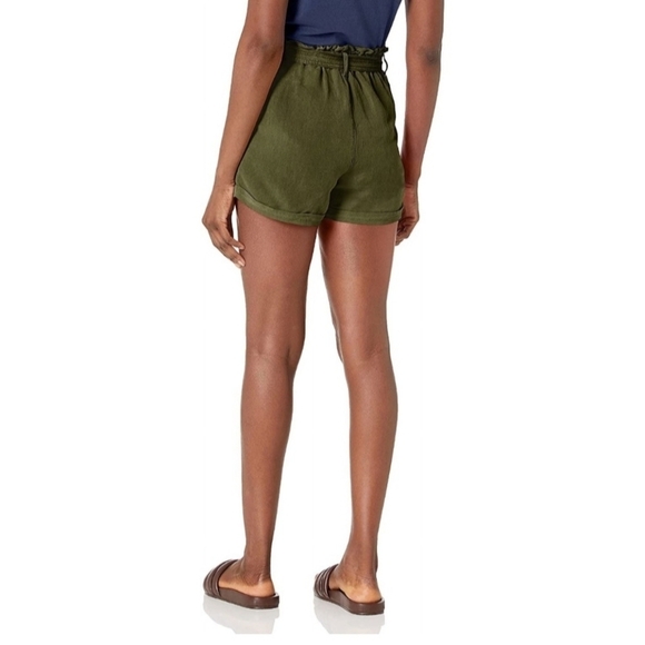 Lucky Brand Linen Paperbag Shorts in Olive Size XS New Without Tags - Picture 3 of 5